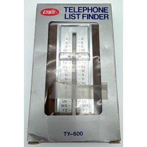 Vintage Telephone List Finder Dark Brown Chrome Removable Cards TY-600 NEW